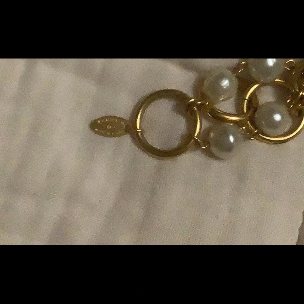 Chanel Gold link Double Strand Elegant Gold and Pearl Necklace